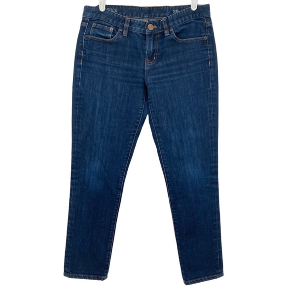 J.Crew Women's Denim Ankle Jeans‎ Size 29 Toothpick Low Rise Stretch Navy